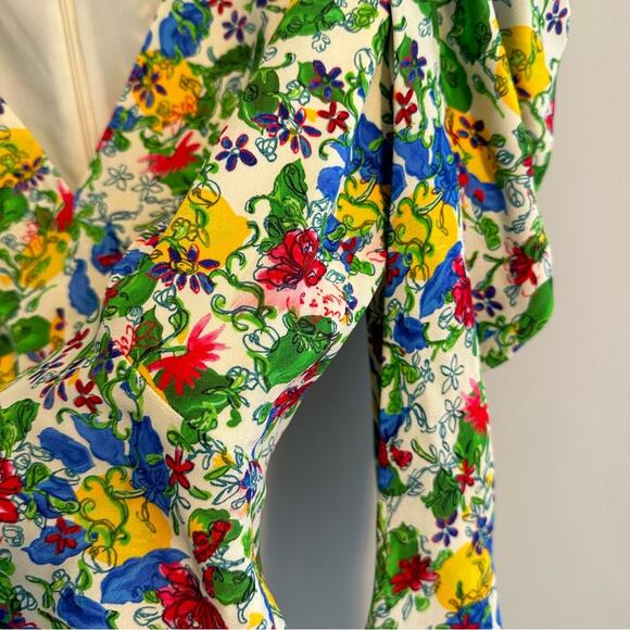 Saloni Floral Lemon Mini Dress 8 - Picture 10 of 16